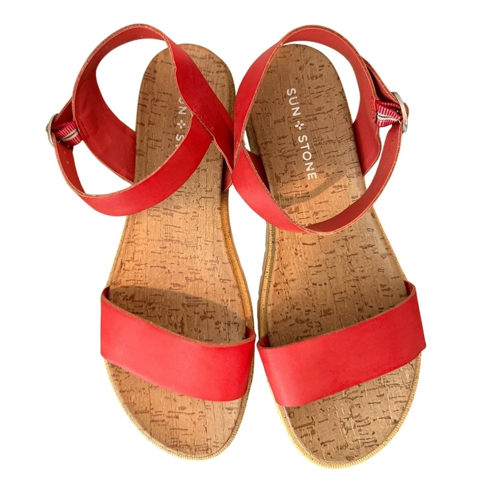 Sun+Stone Coral Mattie Round Toe Buckle Slingback Sandals Women's Size 8 - NWOB